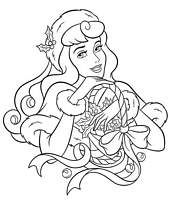 coloriage la belle au bois dormant et son panier de houx